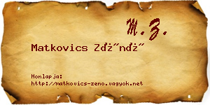 Matkovics Zénó névjegykártya